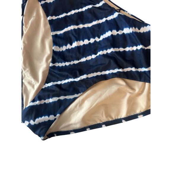 Swimsuits For All Blue & White Side Tie Bikini Bottom Women's Size 22 New - Picture 3 of 5